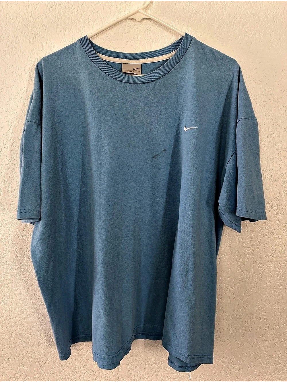 Nike Vintage Embroidered Swoosh T-Shirt Blue XXL